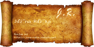 Jóna Réka névjegykártya